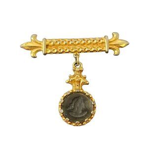 Vintage Maxine Denker Cameo Portrait Brooch Pin